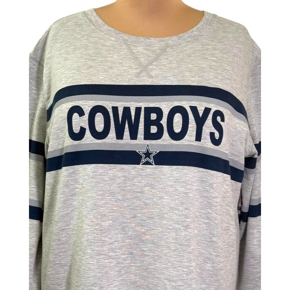 NFL Dallas Cowboys Heather Gray Women's Sweatshirt Sleepshirt, NWT! Size 2XL - Picture 2 of 7